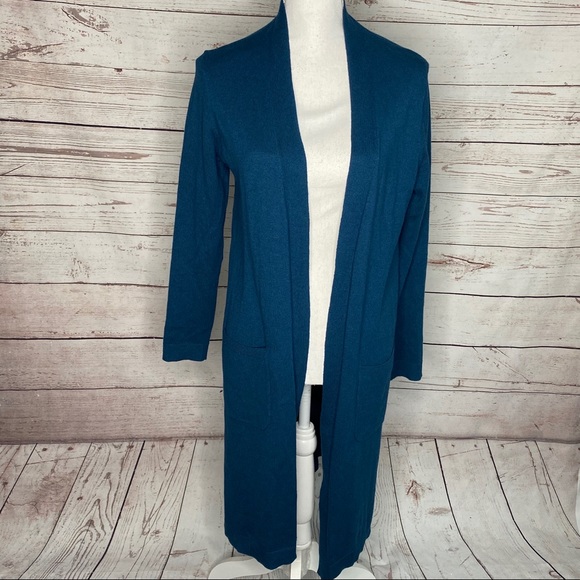 J. Jill Sweaters - J. Jill Blue Long Open Front Cardigan Sweater XS